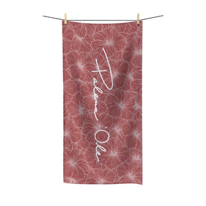 Hibiscus Script Polycotton Towel (Light Pink)