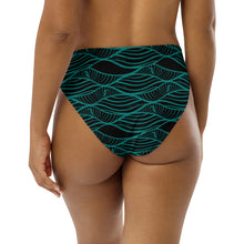 Load image into Gallery viewer, NALU high-waisted bikini bottom (Black &amp; Teal)
