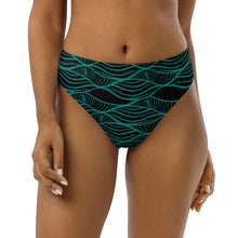 Load image into Gallery viewer, NALU high-waisted bikini bottom (Black &amp; Teal)
