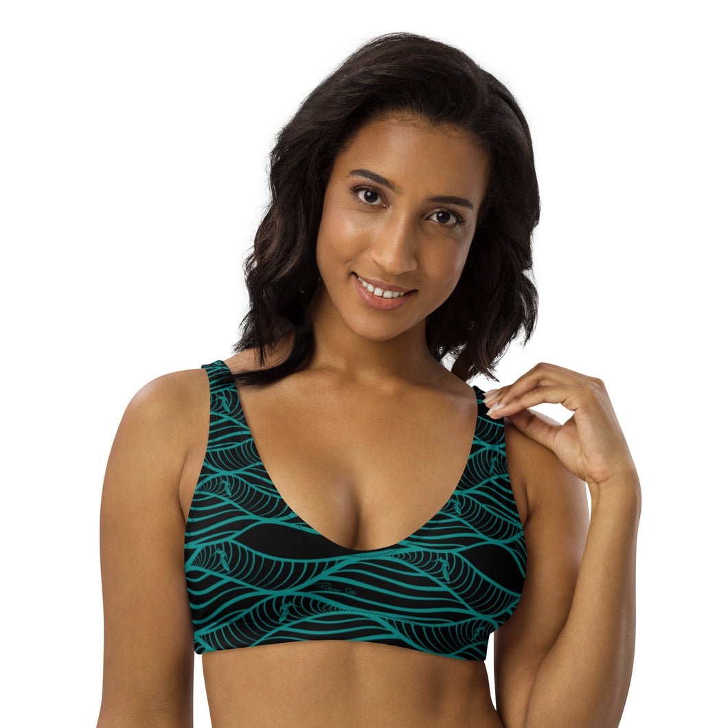 NALU bikini top (Black & Teal)