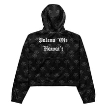 Load image into Gallery viewer, Gray Kahili Women’s cropped windbreaker (back print)
