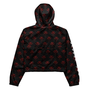 Red Kahili Women’s cropped windbreaker (sleeve print)