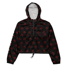 Load image into Gallery viewer, Red Kahili Women’s cropped windbreaker (sleeve print)
