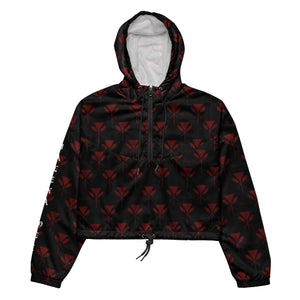 Red Kahili Women’s cropped windbreaker (sleeve print)
