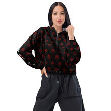Load image into Gallery viewer, Red Kahili Women’s cropped windbreaker (sleeve print)
