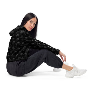 Gray Kahili Women’s cropped windbreaker (sleeve print)