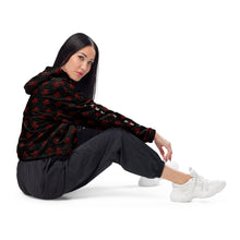 Load image into Gallery viewer, Red Kahili Women’s cropped windbreaker (sleeve print)
