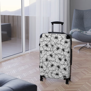 Hibiscus Cabin Suitcase (B&W)