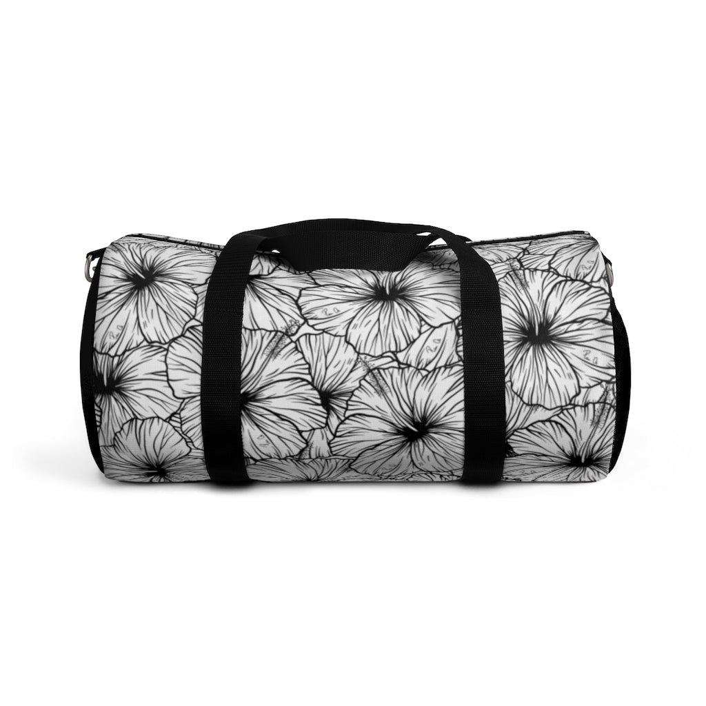 Hibiscus Duffel Bag (B&W)