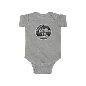 Kanaka Kollection Palena ‘Ole Flag Infant Fine Jersey Bodysuit (B&W)