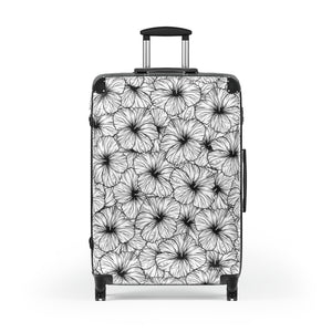 Hibiscus Cabin Suitcase (B&W)