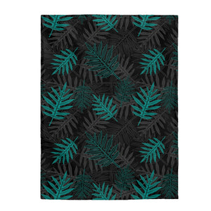 Laua’e Velveteen Plush Blanket (Teal)