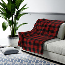 Load image into Gallery viewer, Kanaka Plaid Velveteen Plush Blanket (Red)
