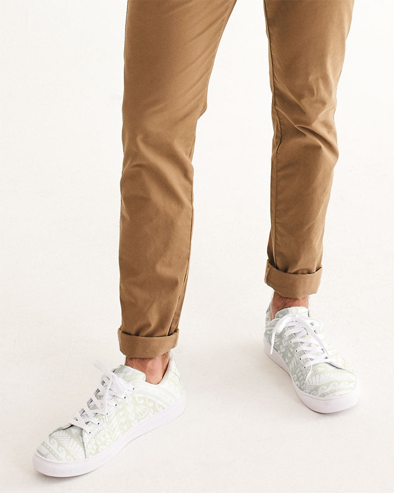 Men's Faux-Leather Tribal Sneaker (Cream)