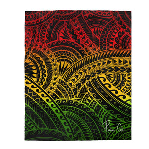 Tribal Velveteen Plush Blanket (Reggae)