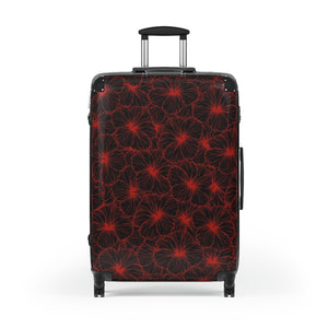Hibiscus Suitcase (Red Outline)