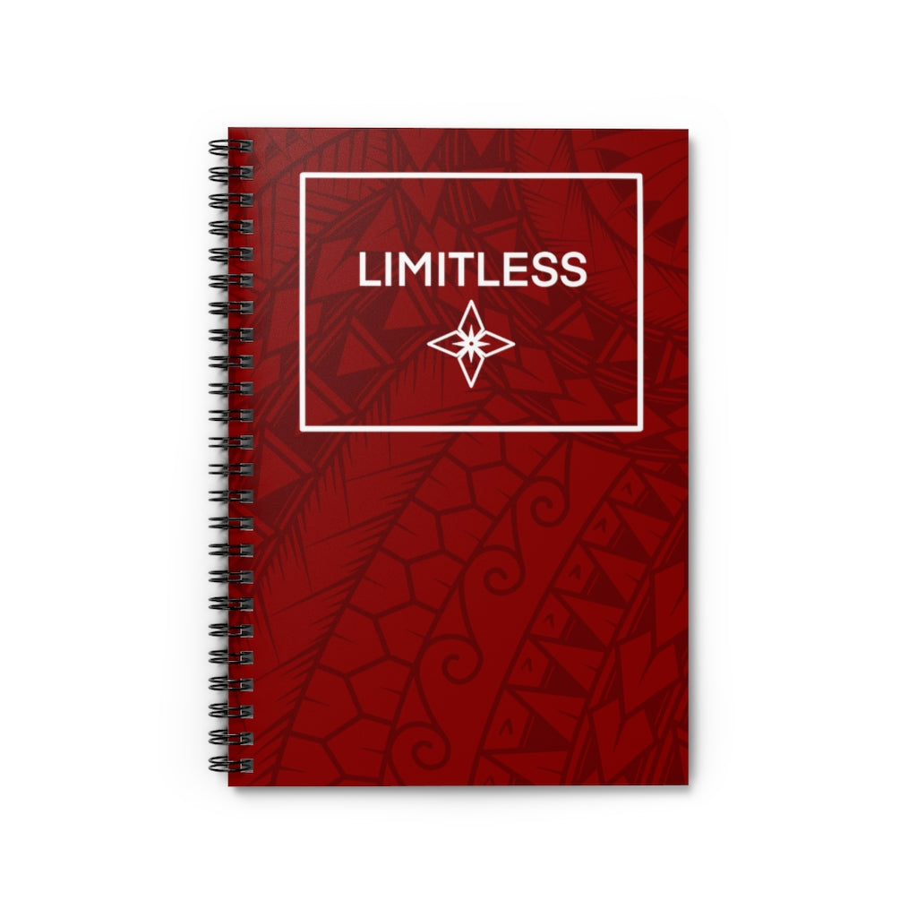 Tribal LIMITLESS Square Spiral Notebook - Ruled Line (Red)