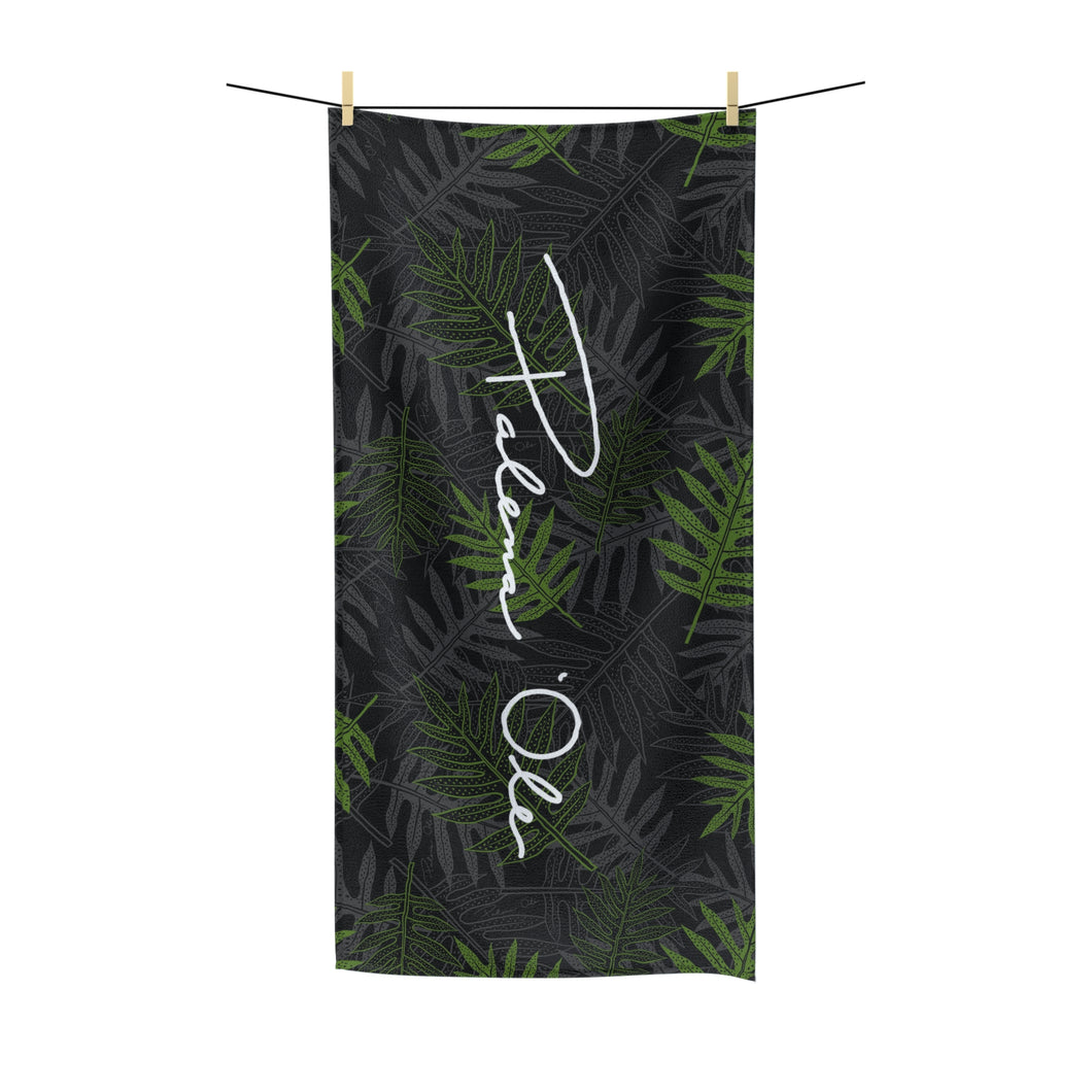 Laua’e Polycotton Script Towel (Green)