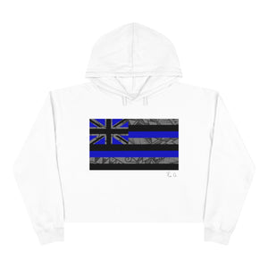 Kanaka Kollection Tribal Flag Cropped Hoodie (Royal Blue)