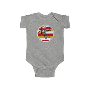 Kanaka Kollection Palena ‘Ole Flag Infant Fine Jersey Bodysuit (White)