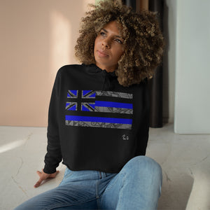 Kanaka Kollection Tribal Flag Cropped Hoodie (Royal Blue)