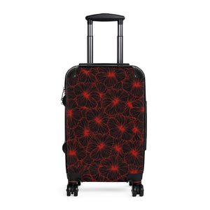 Hibiscus Suitcase (Red Outline)
