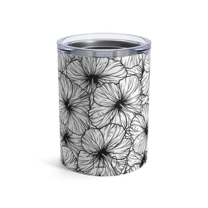 Hibiscus Tumbler Cup 10oz (B&W)
