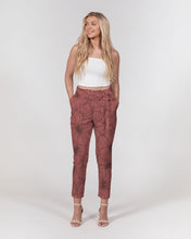 Load image into Gallery viewer, Hibiscus Women&#39;s Belted Tapered Pants (Pink)
