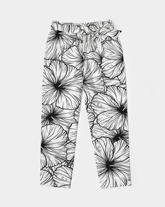 Hibiscus Women's Belted Tapered Pants (B&W)
