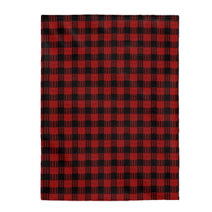 Kanaka Plaid Velveteen Plush Blanket (Red)