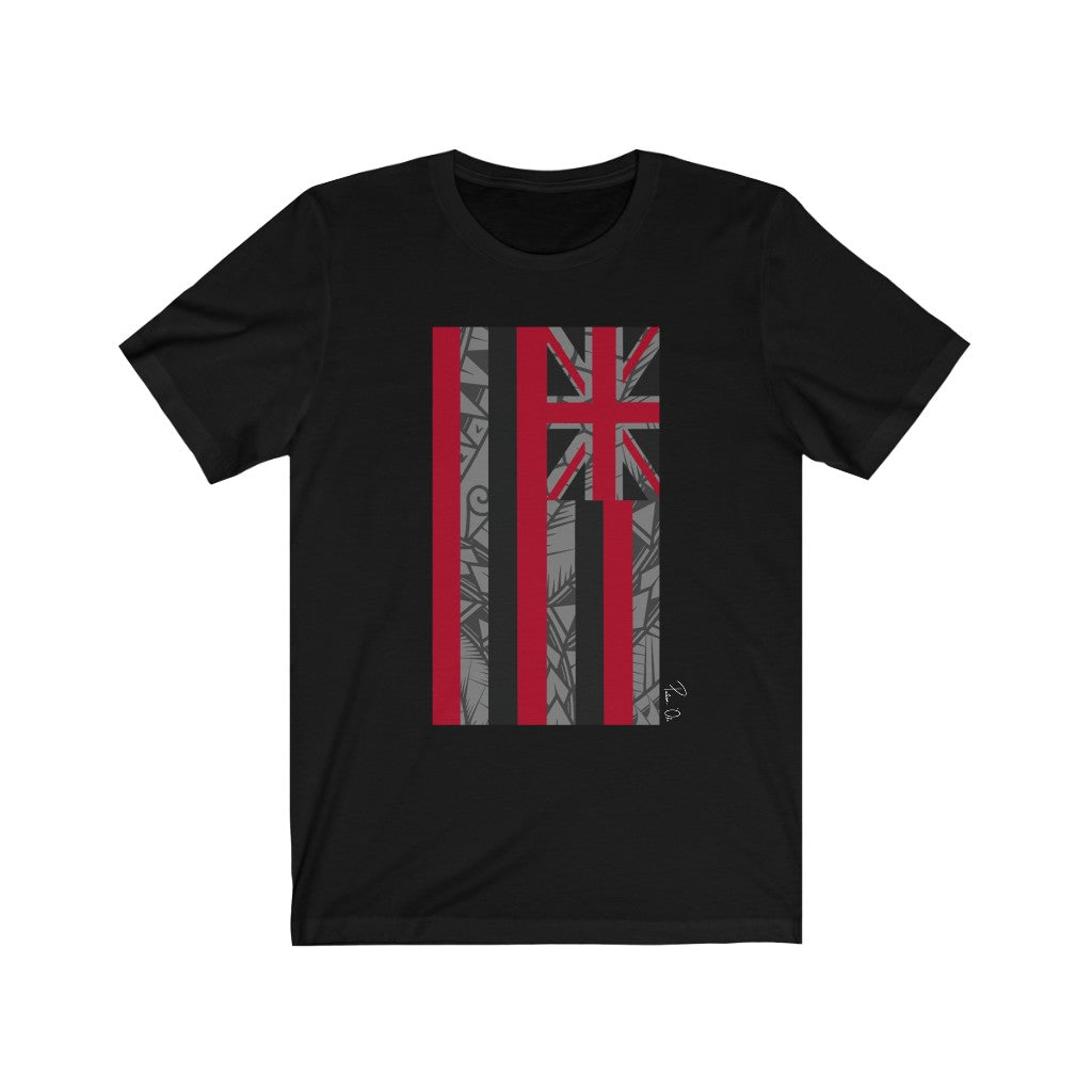 Kanaka Kollection Tribal Flag Unisex Jersey Short Sleeve Tee (Gray)