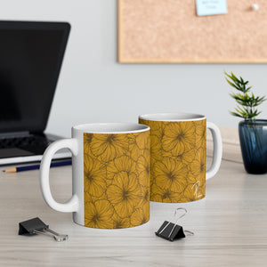 Hibiscus Graphic Mug 11oz (Yellow)