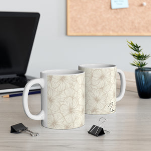 Hibiscus Graphic Mug 11oz (Off White)