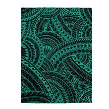 Load image into Gallery viewer, Tribal Velveteen Plush Blanket (Teal)
