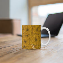 Load image into Gallery viewer, Hibiscus Graphic Mug 11oz (Yellow)
