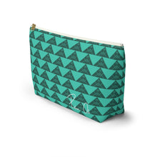 Load image into Gallery viewer, ‘Io Script Accessory Pouch w T-bottom (Teal)
