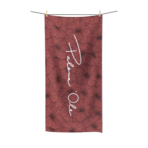Hibiscus Script Polycotton Towel (Pink)