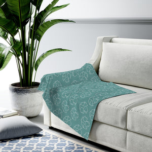 Puakenikeni Velveteen Plush Blanket (Blue)