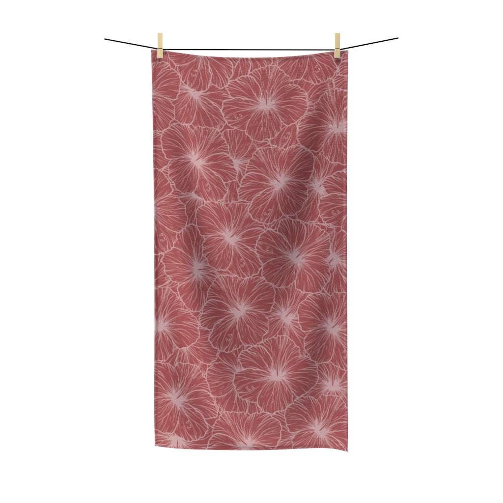 Hibiscus Polycotton Towel (Light Pink)