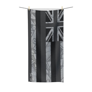 Tribal Flag Polycotton Towel (Black & White)