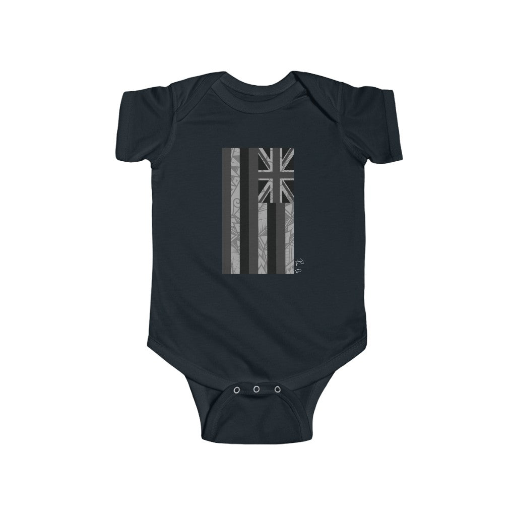 Kanaka Kollection Tribal Flag Infant Fine Jersey Bodysuit (B&W)