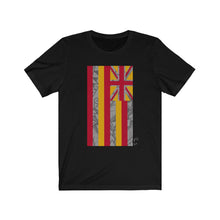 Load image into Gallery viewer, Kanaka Kollection Tribal Flag Unisex Jersey Short Sleeve Tee (Y&amp;G)
