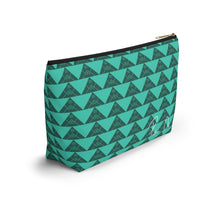 Load image into Gallery viewer, ‘Io Script Accessory Pouch w T-bottom (Teal)
