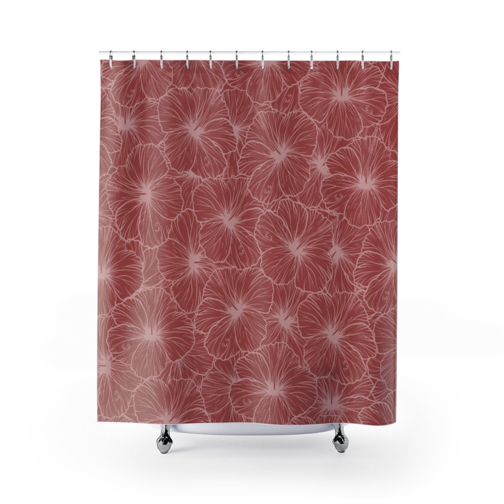 Hibiscus Shower Curtain (Light Pink)