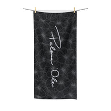 Load image into Gallery viewer, Hibiscus Script Polycotton Towel (Gray)
