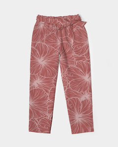 Hibiscus Women's Belted Tapered Pants (Light Pink)