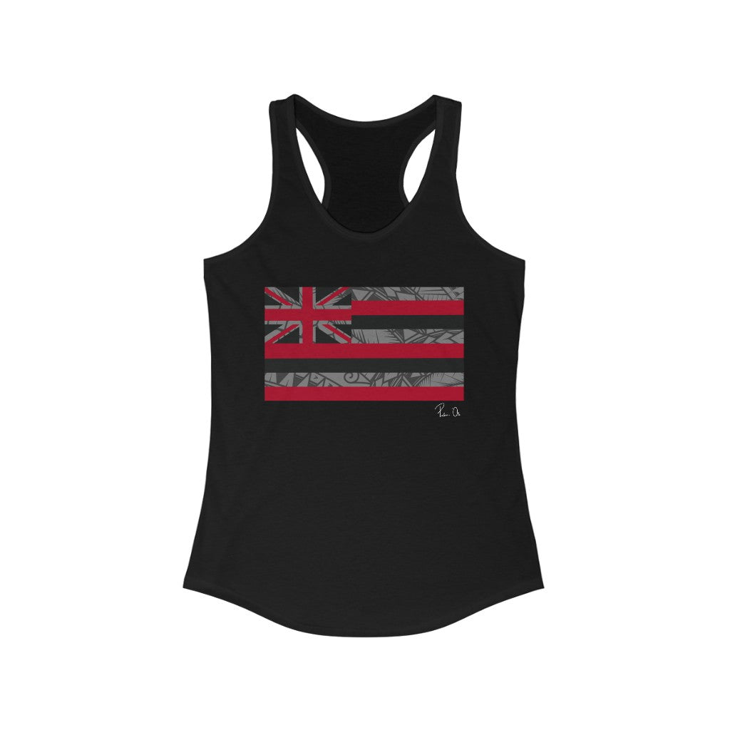 Kanaka Kollection Tribal Flag Racerback Tank (Gray)