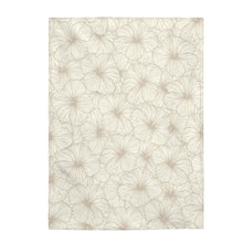 Load image into Gallery viewer, Hibiscus Velveteen Plush Blanket (Off White)

