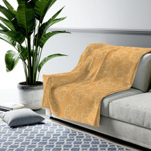 Load image into Gallery viewer, Puakenikeni Velveteen Plush Blanket (Light Orange)
