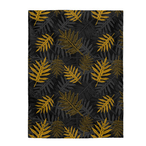 Laua’e Velveteen Plush Blanket (Yellow)